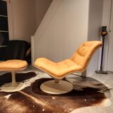 Armchair and ottoman in sky color whyskey by georges-charles van rijck by beaufort in 1970
