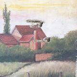 Old canvas landscape 65 x 54 cm