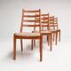 Set of Danish spindle chairs by JK Mobler, 1970s