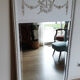 Patinated trumeau mirror Louis XVI style