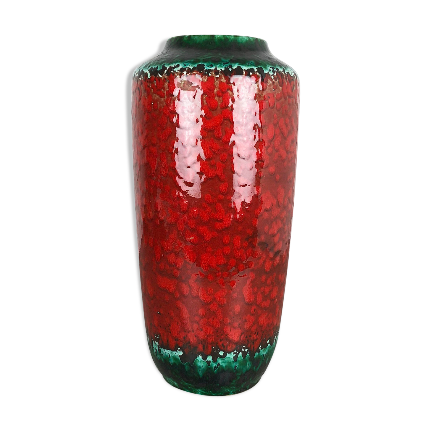 Large Pottery Fat Lava Multi-Color 517-45 Floor Vase Made by Scheurich, 1970s