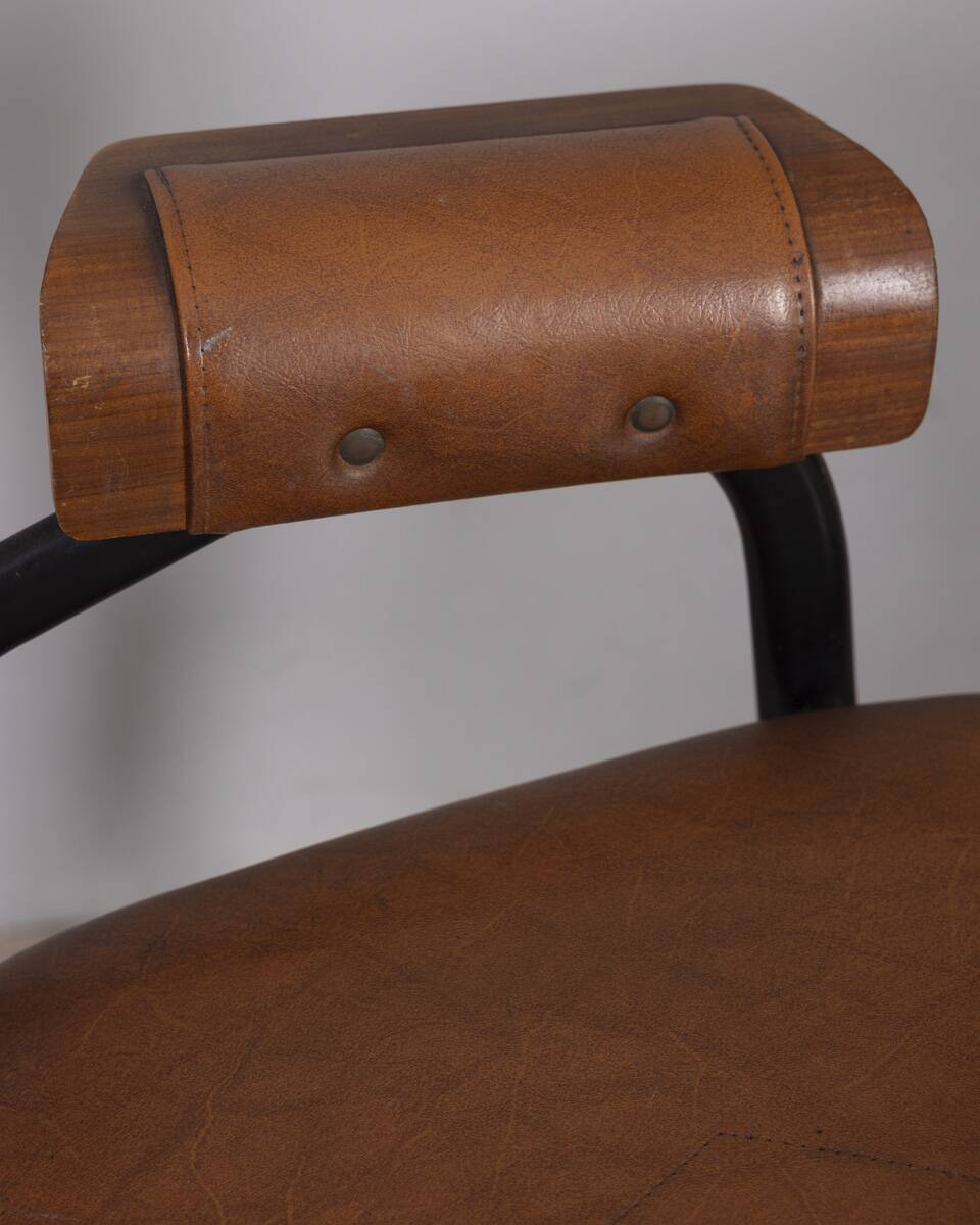 Vintage leather chair by gastone rinaldi for rima, 1950s