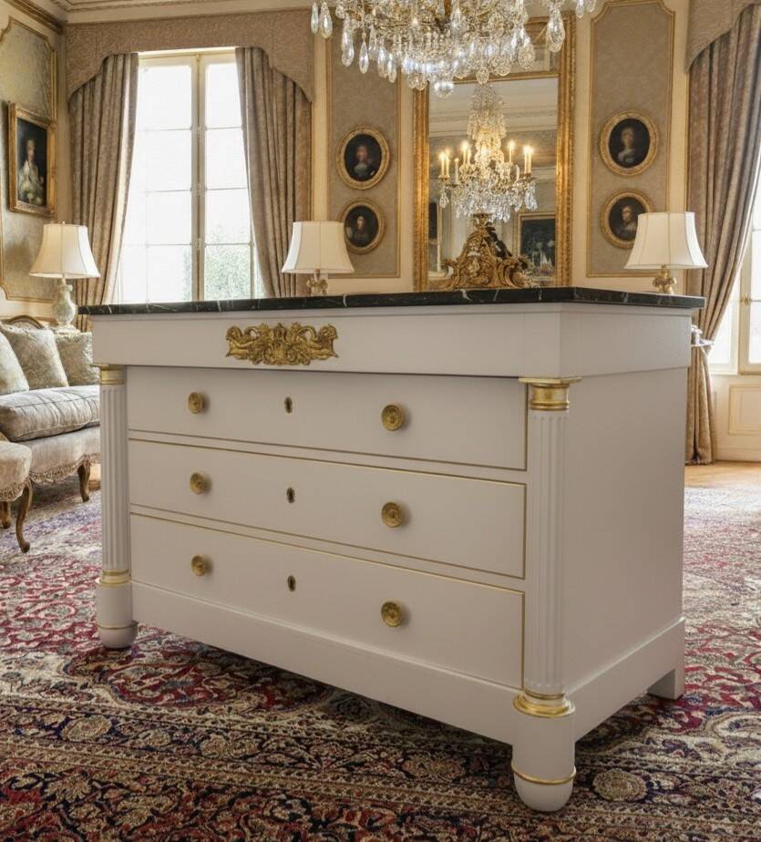 Empire style chest of drawers, painted, 19th century