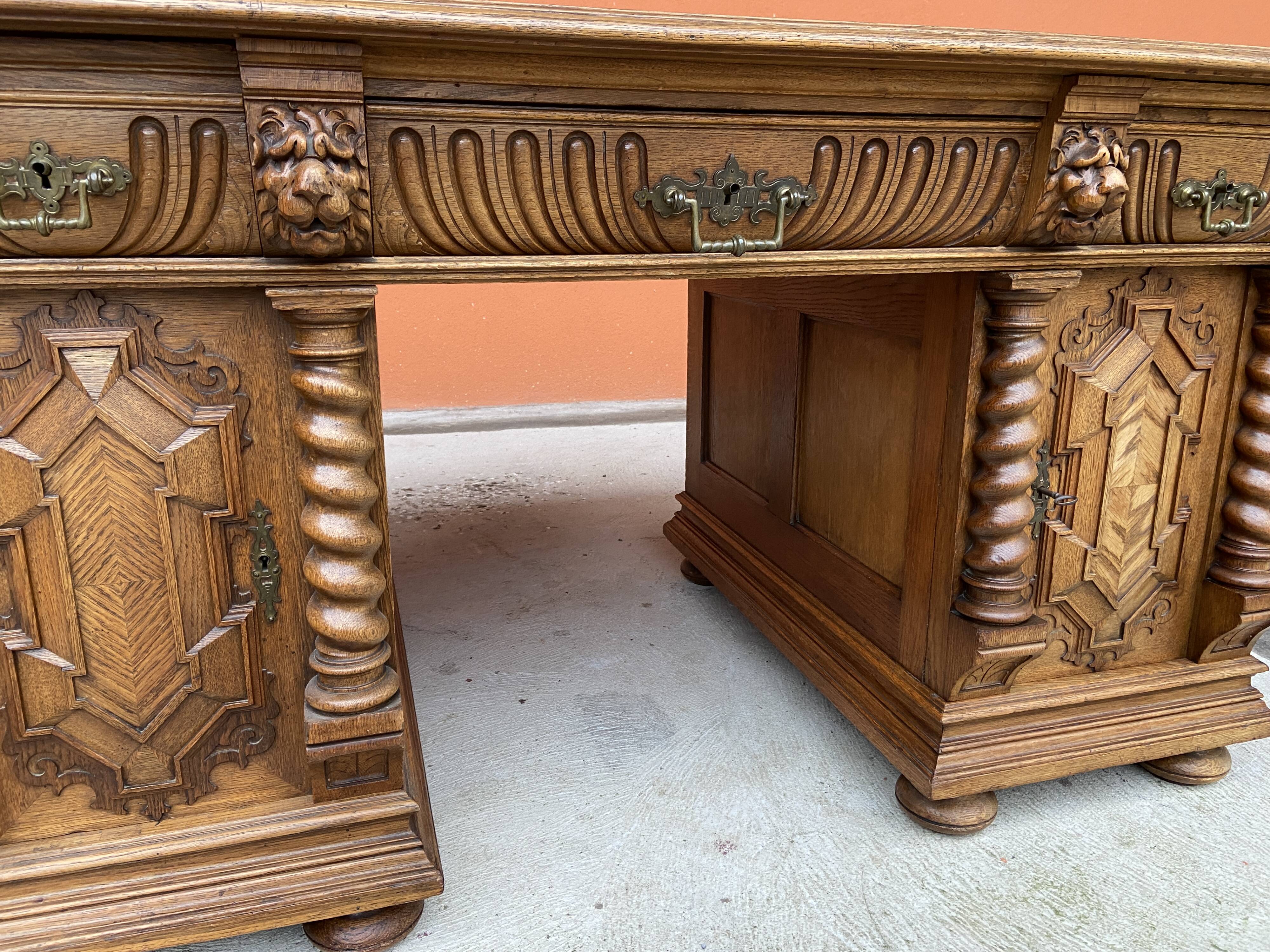 Renaissance style flat desk 1900
