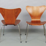 Lot de 3 chaises modèle "3107" par Arne Jacobsen