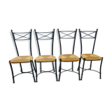 Set of 4 wrought iron chairs and mulching