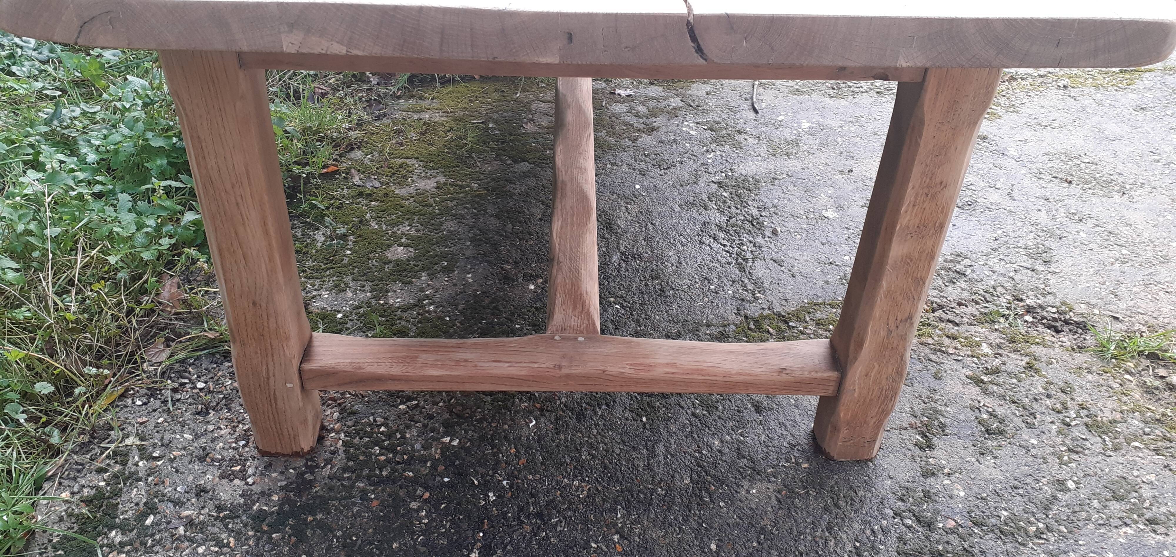 Farm table 2 drawers solid oak raw wood