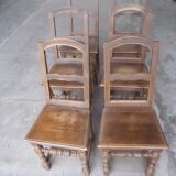 Set of 6 country chairs in solid oak