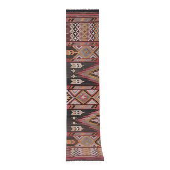 Tapis vintage turc de oushak tissé à la main 77x387 cm