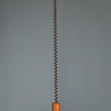 Scandinavian modern adjustable teak & wool pendant lamp from Domus, 1960s