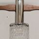 Scandinavian chandelier with 3 lights in teak and glass from the 60s/70s