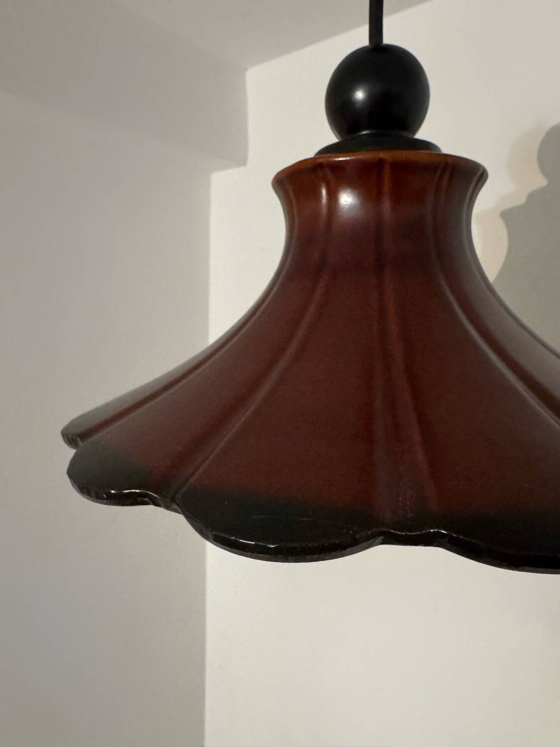 70s ceramic flower pendant light