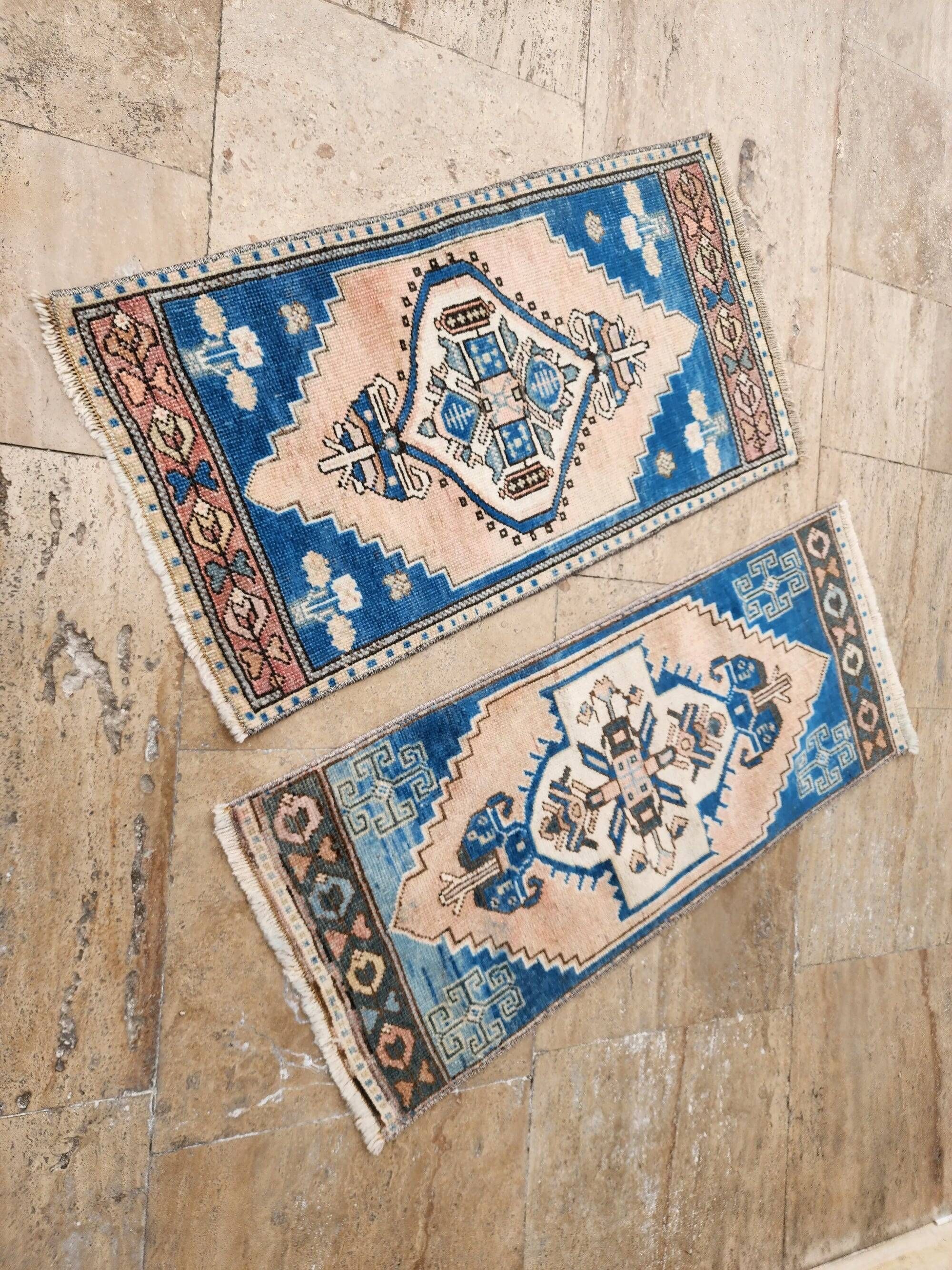 Lot de 2 tapis turcs vintage faits main