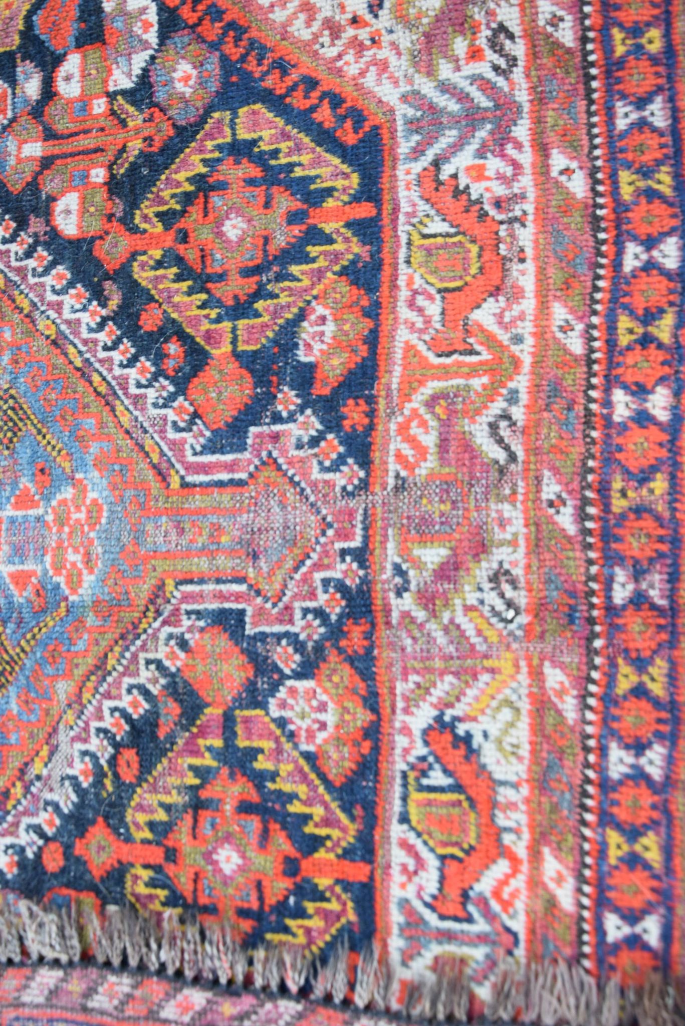Antique Oriental Rug Iran Shiraz Tribes Khamseh: 3.00 X 1.85 Meters
