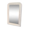 Miroir ancien avec patine grise sur fond blanc 58x90cm