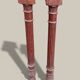 Paire de colonnes corinthiennes H83cm en bois sculpté XIXe.