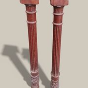Pair of Corinthian columns H83cm in carved wood from the 19th century.