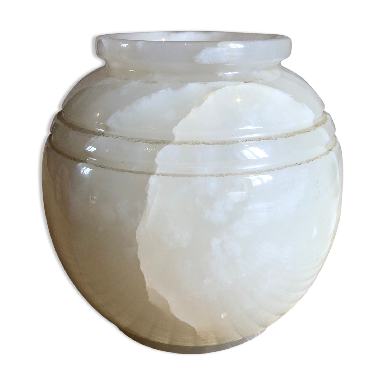 Alabaster ball vase