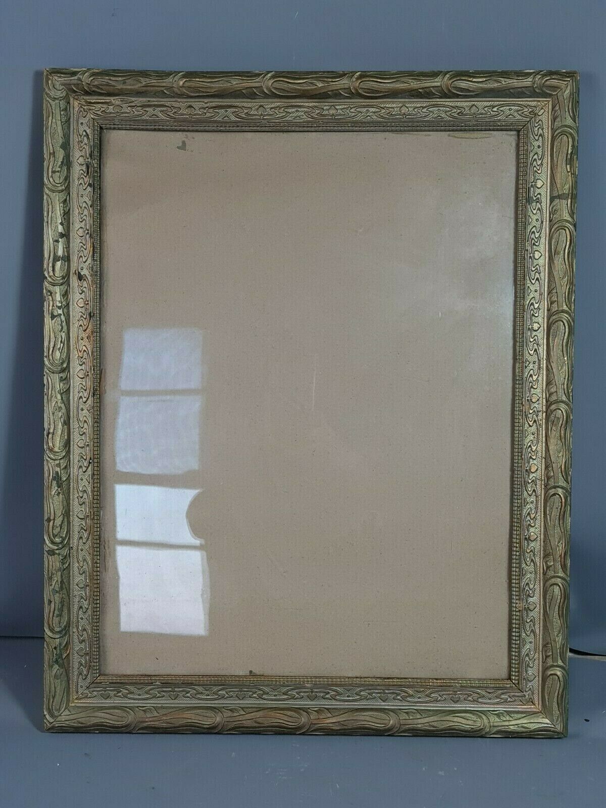 Frame wood & stucco patinated Art Nouveau 58,5x46,5 foliage 50x38,5 cm SB