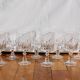 8 vintage foot glasses in Arques crystal Louvre model