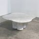Italian postmodern scalloped Carrara marble coffee table, 1980s