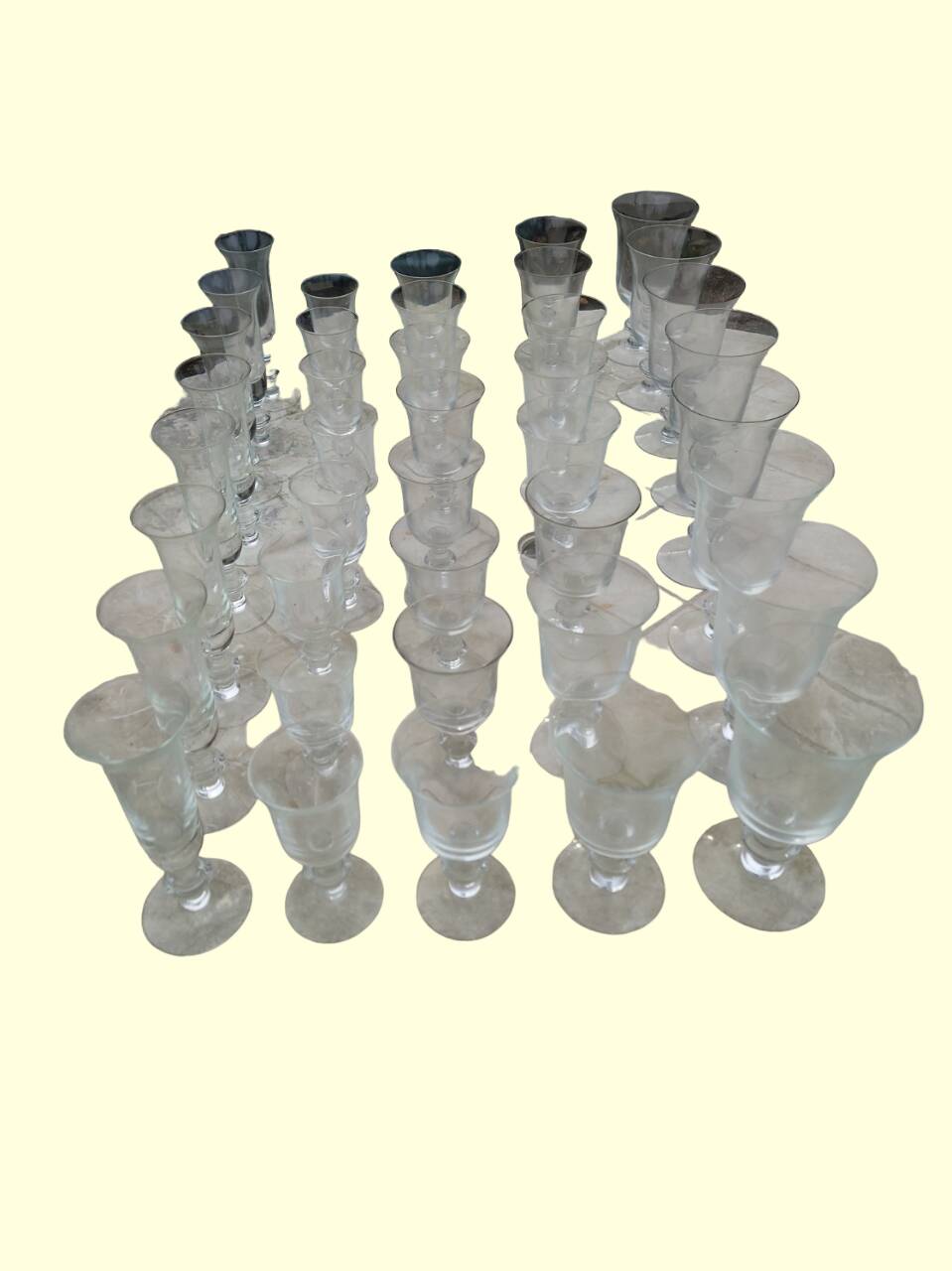 Set of 40 La Rochère Amitier crystal glasses from the 19th century + 8 replacements