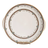 Plat en porcelaine de Limoges Harreau à bord godronné style néo-classique Louis XVI