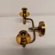 Classic Danish wall hung design candlestick in solid brass