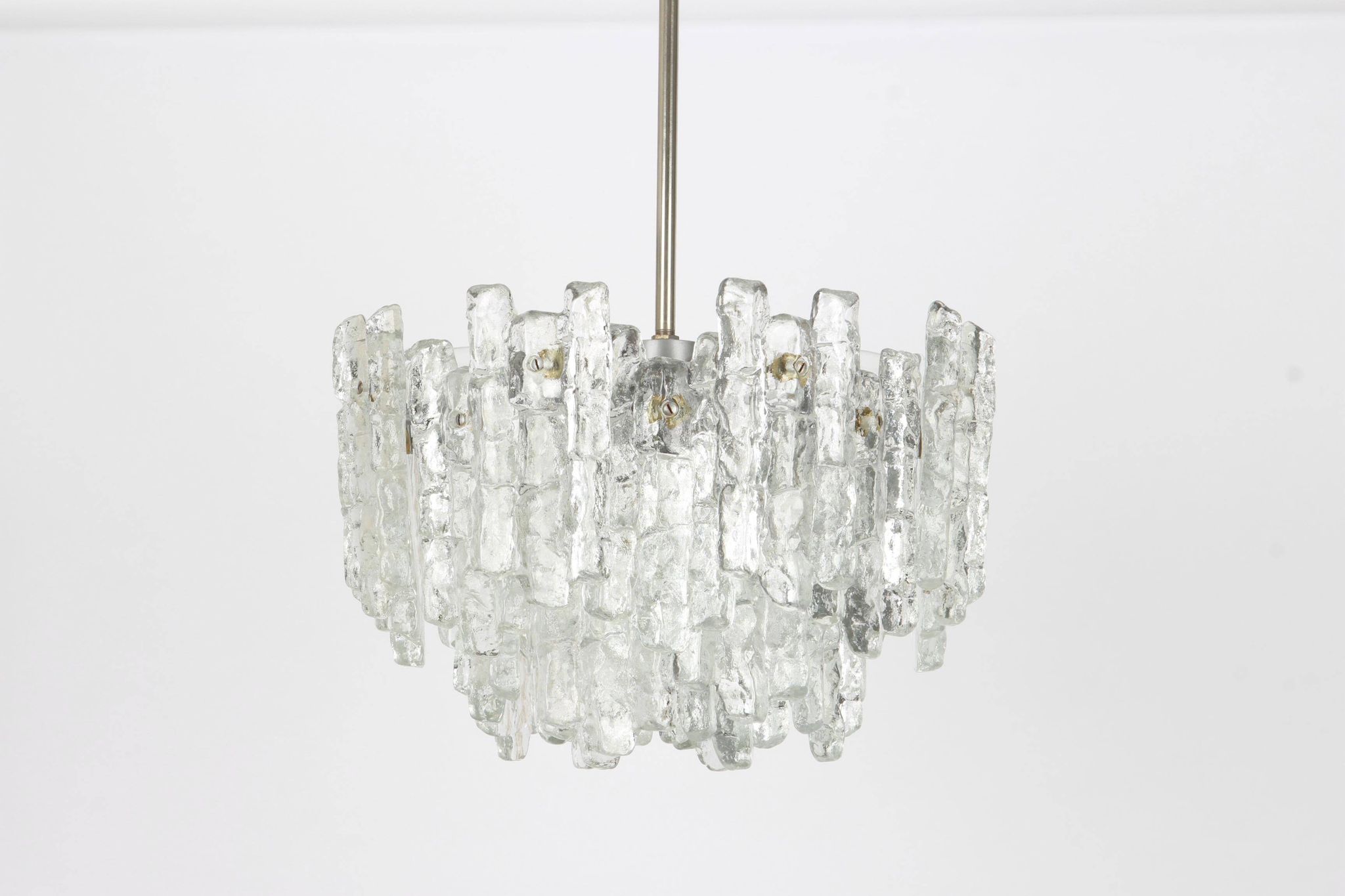 Glass ice Murano chandeliers by Kalmar, Austria, 1960s
