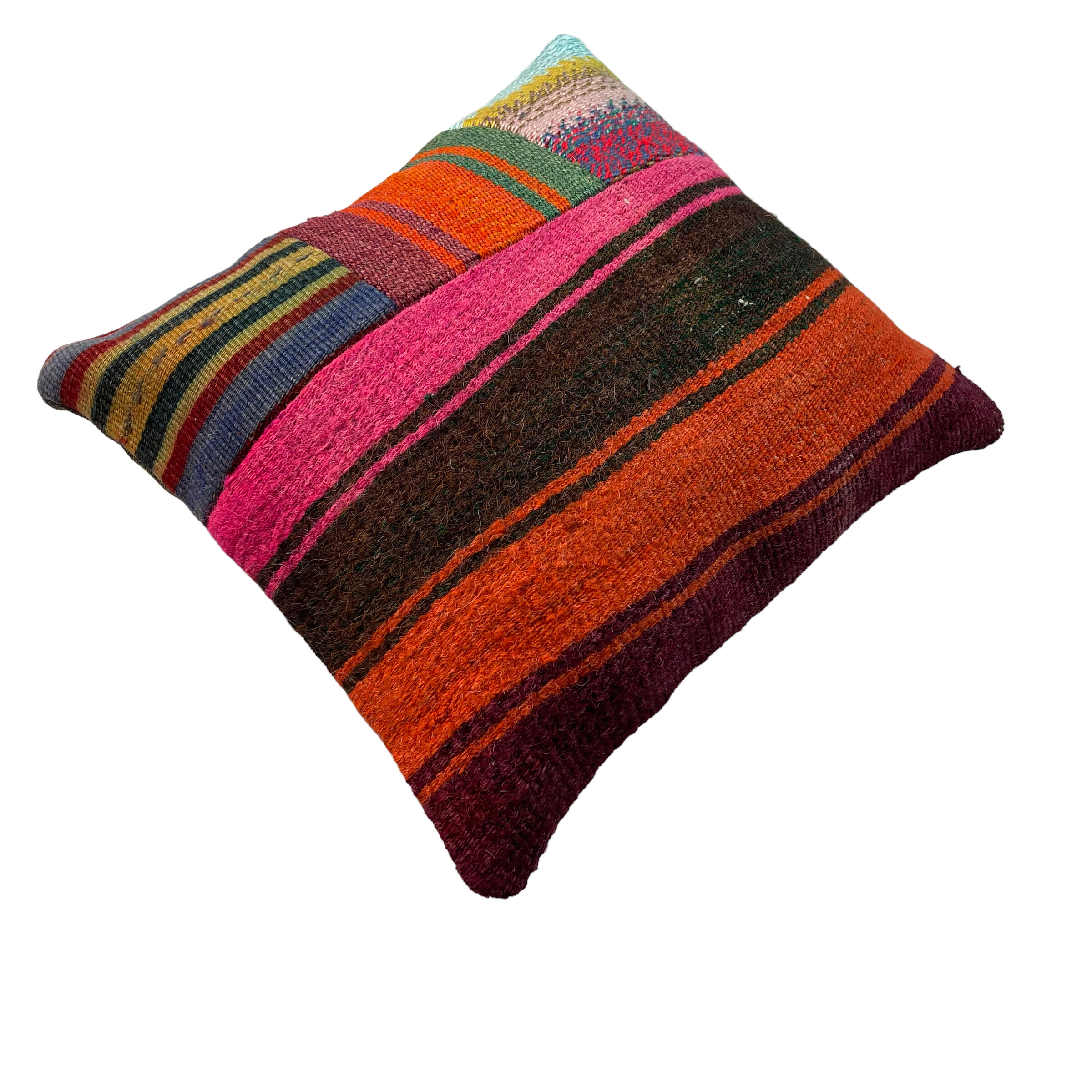 Vintage turkish kilim cushion cover 40 x 40 cm