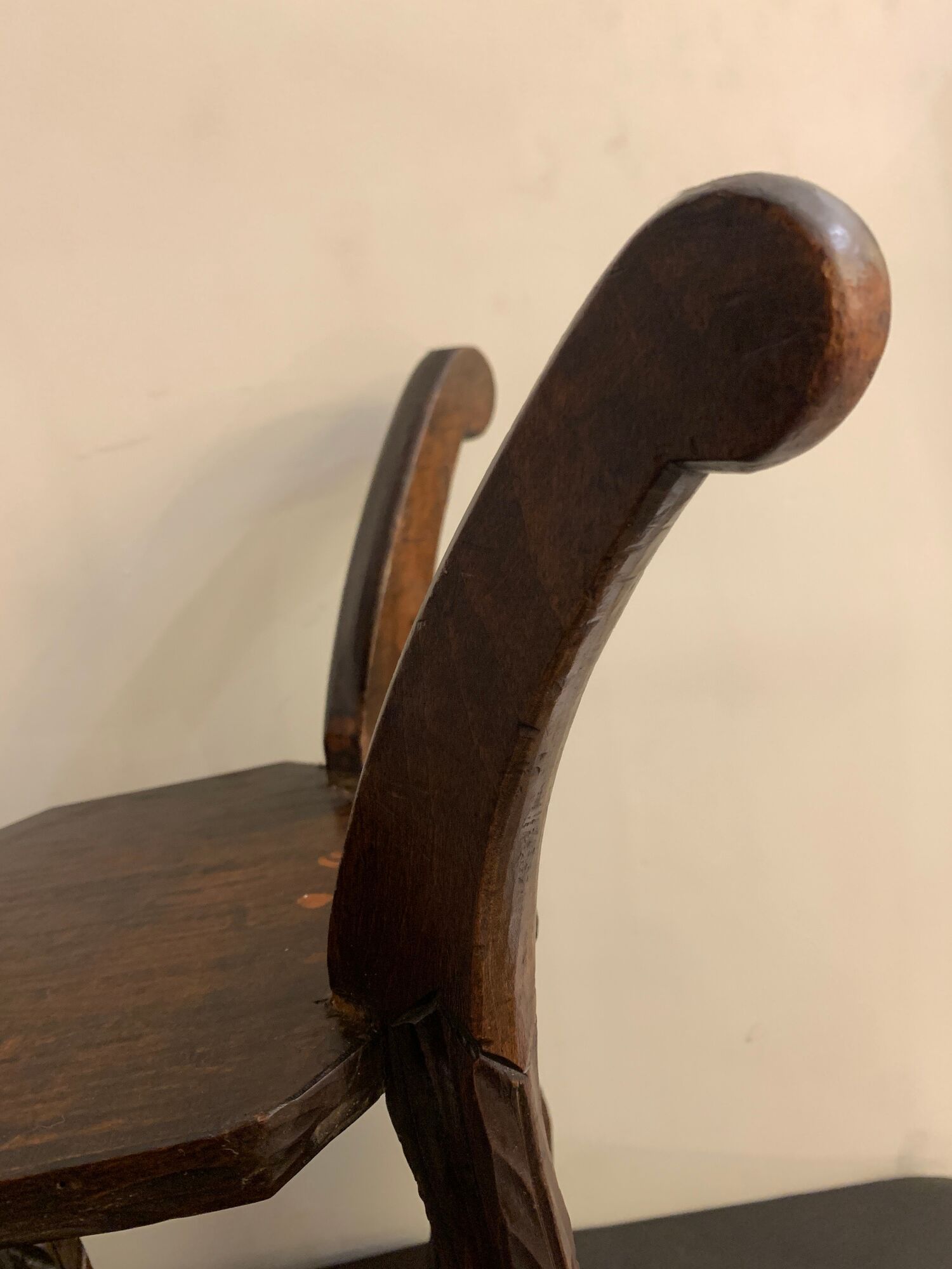 Japanese side table, carved wood, Liberty of London, 1900