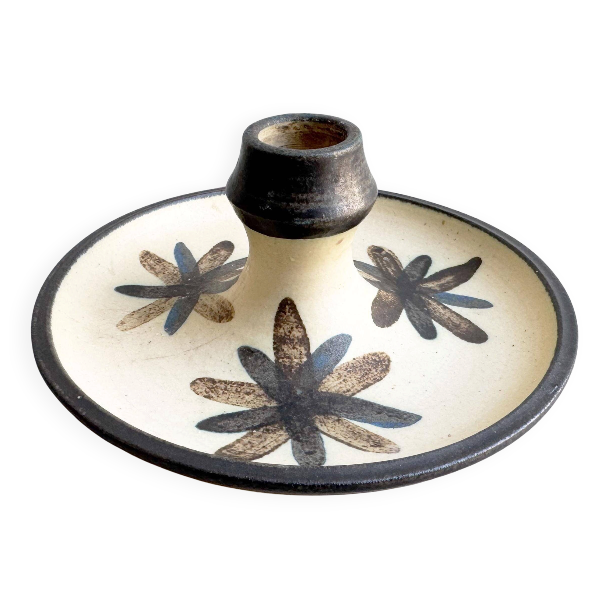Danish 70s ceramic candle holder by MIT Stoneware