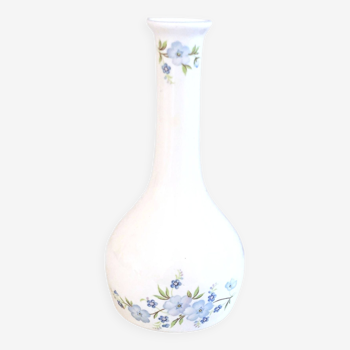 Vase soliflore en porcelaine fine à décor floral Angleterre Staffordshire