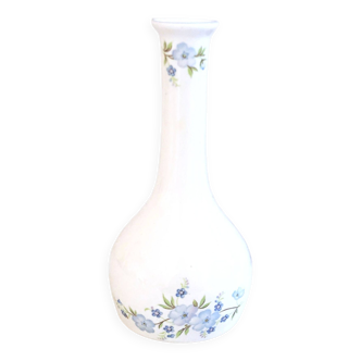 Vase soliflore en porcelaine fine à décor floral Angleterre Staffordshire