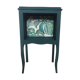 Table de chevet console relookée bleu pétrole