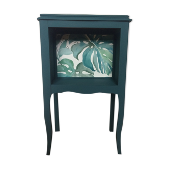 Bedside table/ blue oil redesigned console