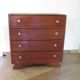 Rare - belle commode art déco 4 tiroirs - années 60 - Patine noyer - Pieds moustache