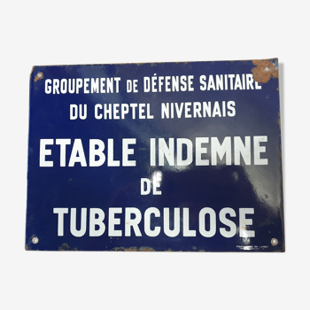 Plaque émaillée Etable