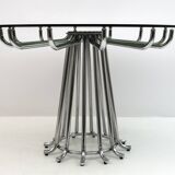 Gastone Rinaldi Mid-Century Modern Italian Chromed Metal Round Dining Table