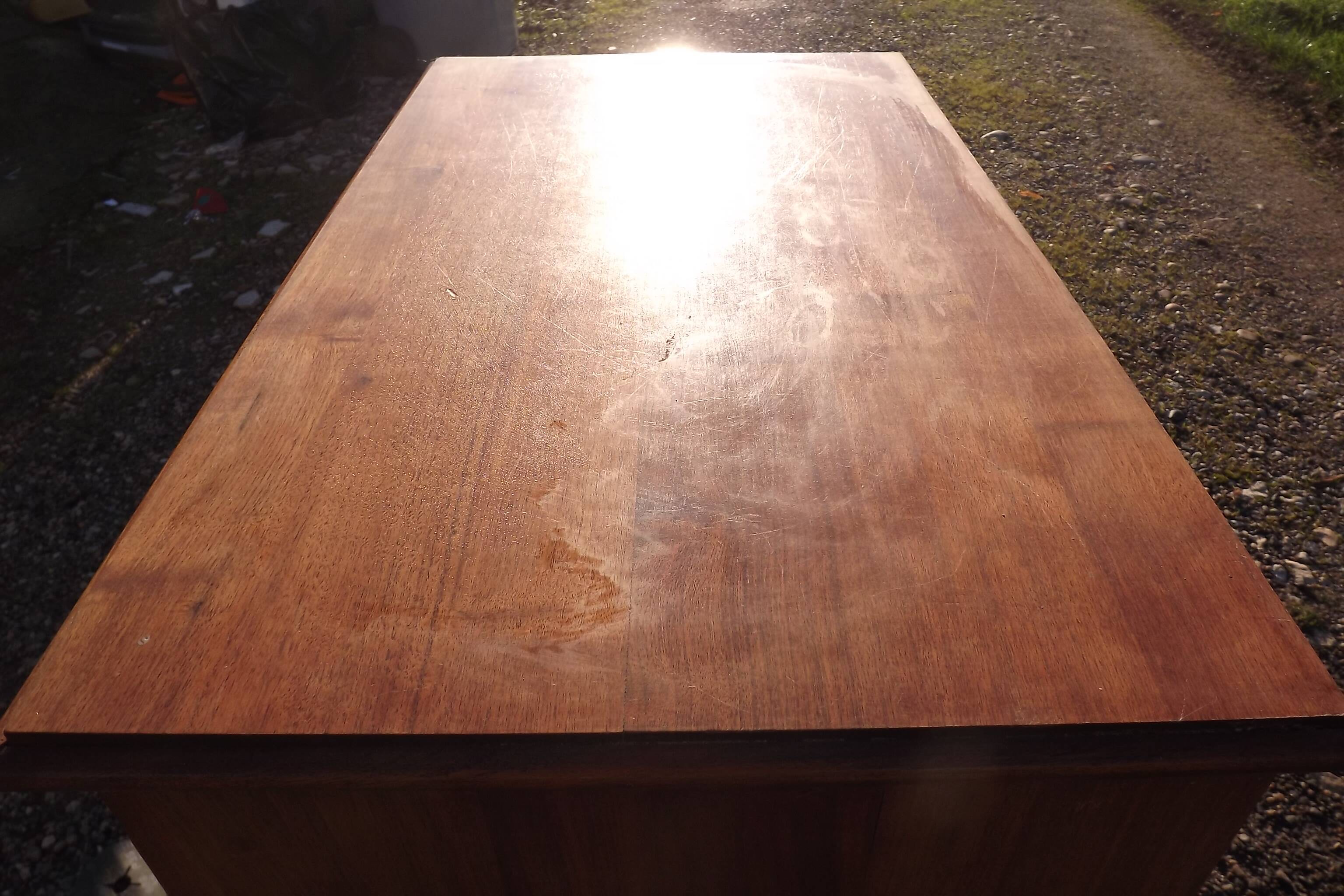 3 drawer chest of drawers walnut and brass