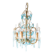 Lustre italien métal doré et bleu années 60