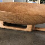 Carved wooden flat-plated - artisanal tribal art African cuisine