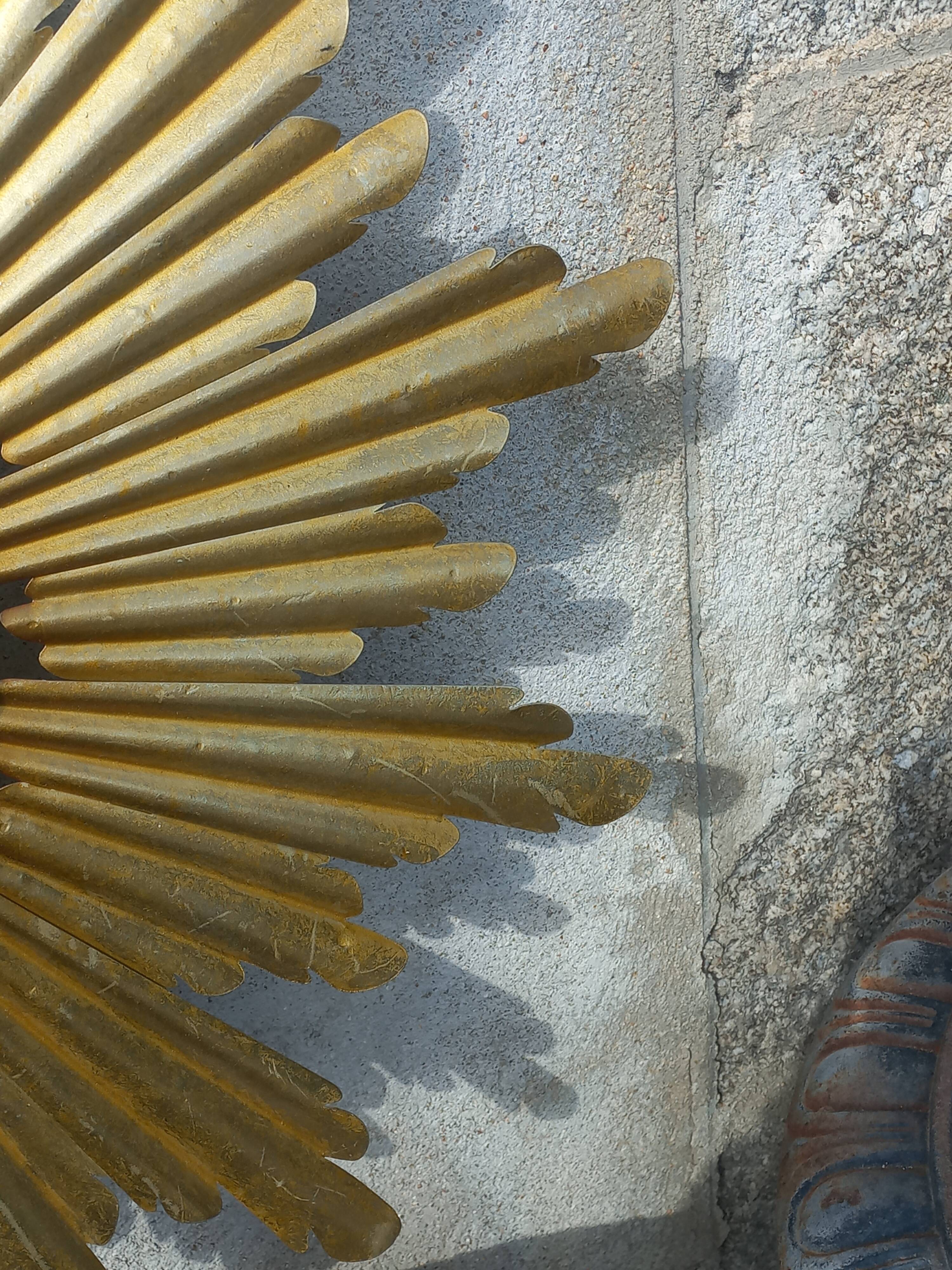 Gold metal sun mirror