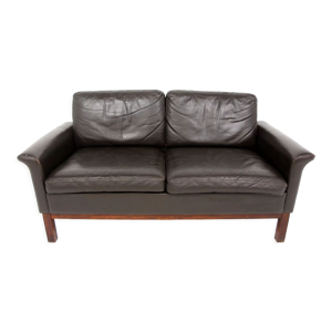 Canapé scandinave en cuir 2 places,