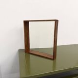 Square modernist wooden mirror — Scandinavian style, 1970s