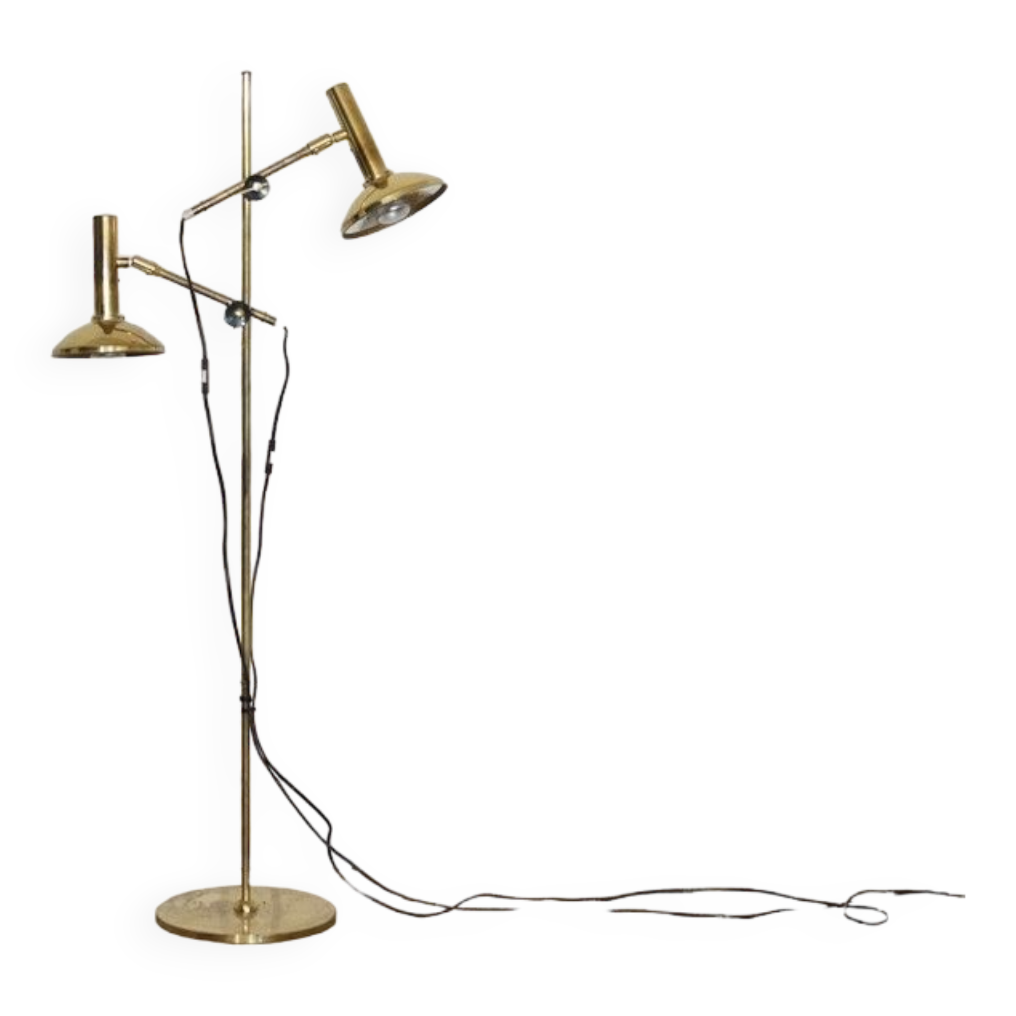 Danish design brass floor lamp, 1970