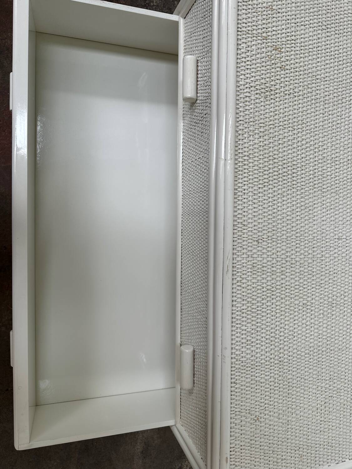 White rattan chest of drawers