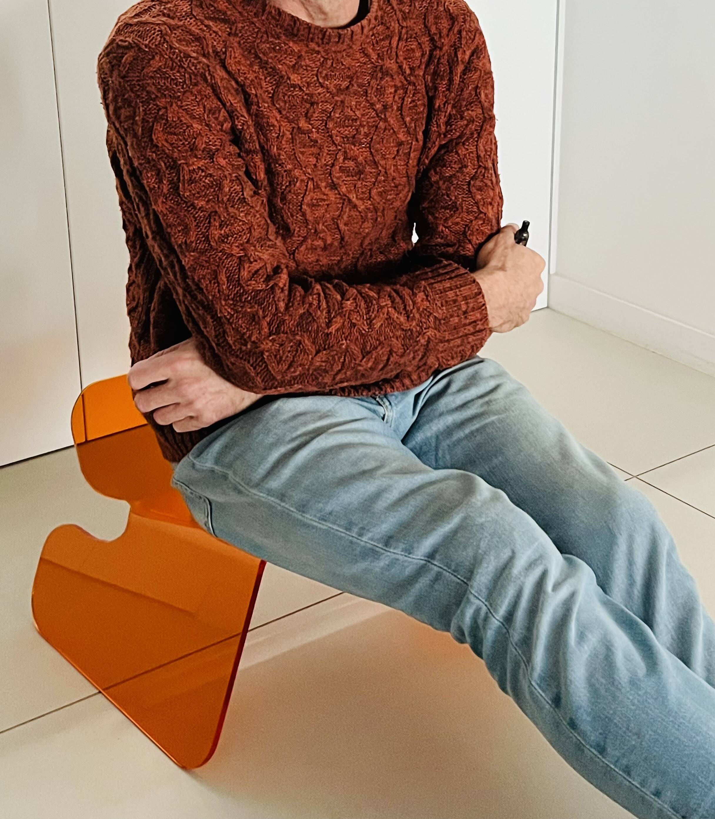 Orange plexiglass chair, 1970s France.