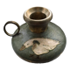 Enamelled brass cellar rat. Motifs "Geese"