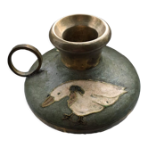 Enamelled brass cellar rat. Motifs "Geese"
